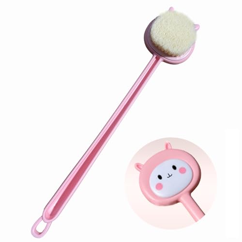 NRGDILY Cepillo de Ducha de Baño con mango largo para Cepillado Húmedo o Seco (Rosa)