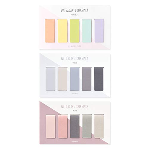 Monolike Magnetic Bookmarks Solid Pastel + Ocean + Misty, 15 Pieces #TOP25