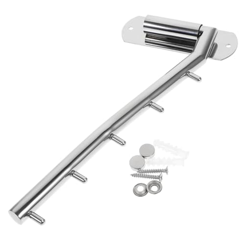 Ciieeo Elegant Wall Mounted Hooks Stainless Steel Clothing Rack Swivel Coat Hanger for Living Room Random