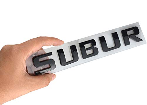 Image of Aimoll 3X Suburban Letter Emblems ABS Badge Replacement for Gm Suburban Chevrolet Glossy Shiny New (Black)