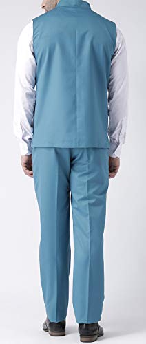 Image of hangup Men's Synthetic Notch Lapel Suit (2BasketTR Teal 40 Blue