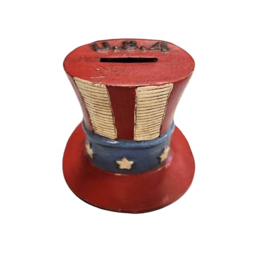 Hucha de hierro fundido con diseño de sombrero USA miniatura 1