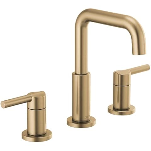 Delta Faucet Nicoli Widespread Bathroom Faucet 3 Hole, Gold Bathroom Sink Faucet, Drain Assembly, Champagne Bronze 35849LF-CZ Cover