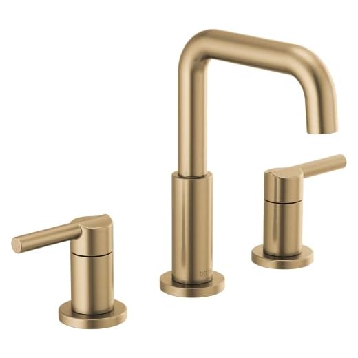 Delta Faucet Nicoli Widespread Bathroom Faucet 3 Hole, Gold Bathroom Sink Faucet, Drain Assembly, Champagne Bronze 35849LF-CZ