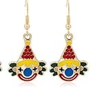 coadipress Clown Earrings for Women Creative Funny Cute Enamel Circus Troup Smiling Clown Dangle Drop Weird Earrings Carnival Mardi GrasCosplay Party Jewelry Gift (Clown)