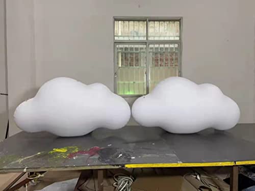 SAYOK PVC Inflatable Cloud Balloons with LED Lights Inflatable Clouds Hanging Decoration for Wedding/Event/Advertise/Trade Show/Exhibition/Party(1PC, 4.92ft)
