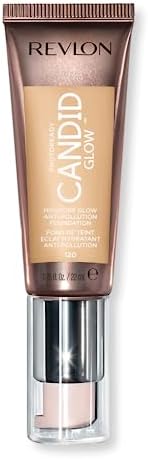 Revlon PhotoReady Candid Glow Moisture Glow Anti-Pollution Foundation with Vitamin E and Prickly Pear Oil, Anti-Blue Light Ingredients, without Parabens, Pthalates, and Fragrances, Buff, 0.75 oz