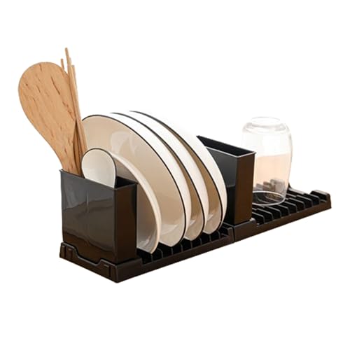Plegable estante de secado de placas: soporte de soporte de placa compacto, organizador de cocina que ahorra espacio | Estante de desagüe de vajilla multifuncional, comedor de encimera de alma