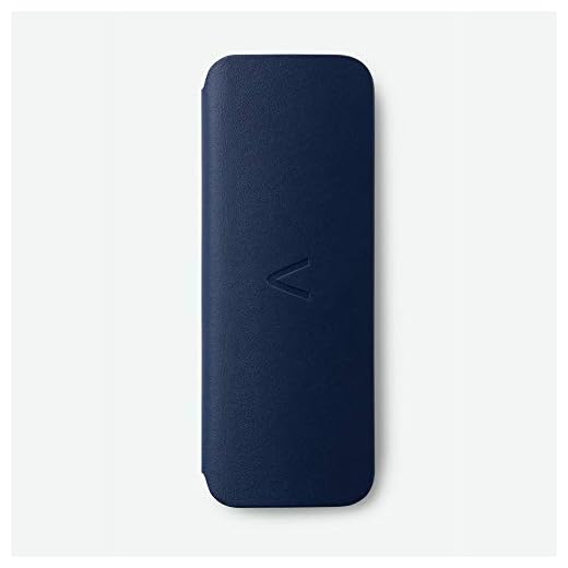 AliveCor® KardiaMobile 6L Soft Crafted Leather Carry Pod Carrying Case | Red Travel Case Features Magnetic Closure to Keep Kardia Device Safe On-The-Go | Fits in Pocket or Purse - Navy