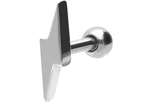 PIERCINGLINE piercing de oreja de acero quirúrgico | RAYO | Piercing Joyería Tapones para los oídos Helix | selección de color