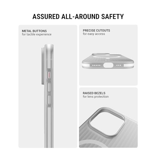 Image of DailyObjects Beam 2.0 Magnetic Protective Case Cover Compatible with iPhone 16 Pro |Magsafe|Camera & Body Protection|Anti Shock,Scratch Resistant|Precise Cutouts Design|Wireless Charging-White