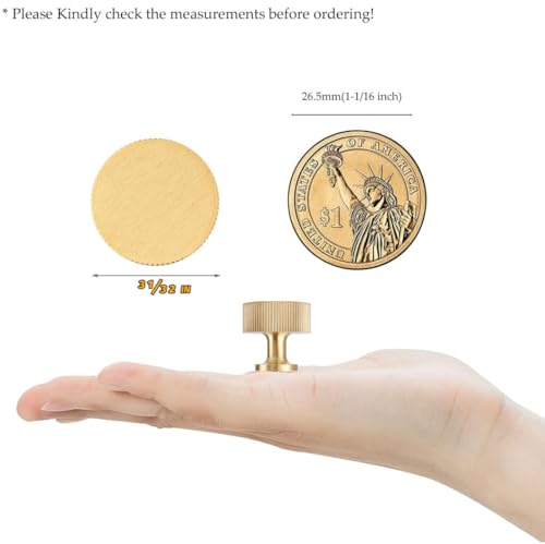 RZDEAL 6pcs Solid Brass Cabinet Knobs Pulls Cabinet Drawer Dresser Gold Knobs Modern Handles (1"x1"/25mmx25mm),Brushed Brass Finish by RZDEAL - Image 9