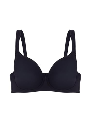 Soutien-gorge femme à bonnets pleins pour rester à l'aise au bureau en microfibre noire