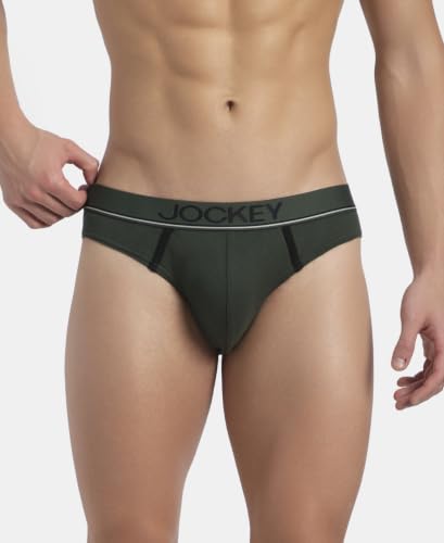 Image of Jockey 8044 Men's Super Combed Cotton Rib Solid Brief with Ultrasoft Waistband (Pack of 2)