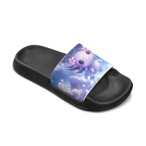 Girls Slide Sandals Axolotl Theme Summer Slippers for Kids Shower Shoes2