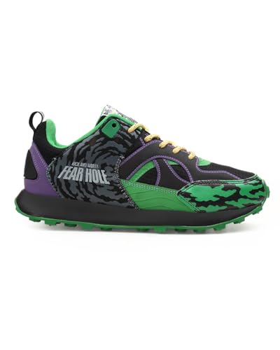 Image of Bacca Bucci x Rick & Morty Official Licensed inchFear Hole inch Sneakers | Printed Lace-Up Casual Shoes | Chunky Grip Sole