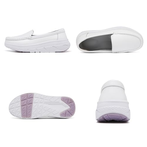 Men's Leather Orthopedic Slip On Loafers,Casual Platform Plantar Fasciitis Nursing Comfortable Walking Work Shoes Soft Non Slip Driving Shoes2