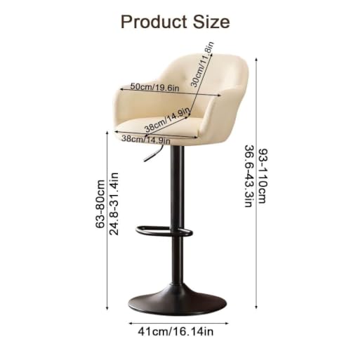 Tabouret de bar moderne marron avec dossier et finitions soignées - 4