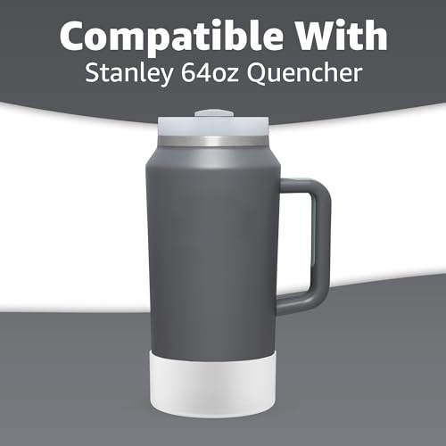 Jmoe USA Boot for 64oz Stanley Quencher H2.0 FlowState Tumbler With Handle | BPA Free Silicone | Sleeve Protector for Bottom of Cup | Protects Against Dents & Scratches (Frosted)