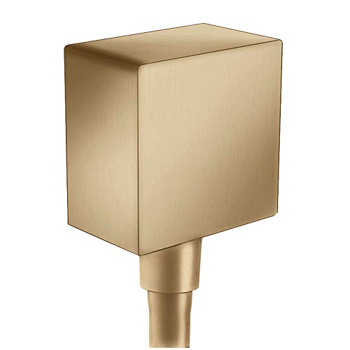 Hansgrohe Fixfit Wall Outlet Square With Non-Return Valve, Brushed Bronze, 26455140, 20mm