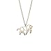 Produktbild La Menagerie Pferd Gold, Origami-Schmuck & vergoldete geometrische Kette - 18-karätig Goldkette & Pferd-Halsketten für Frauen - Pferd-Halskette für Mädchen & Origami-Halskette