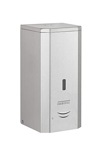 Mediclinics - Dispenser di sapone liquido, 1000 ml, automatico, in acciaio inox, per sapone liquido, gel alcolico, lozioni o creme, colore: acciaio INOX