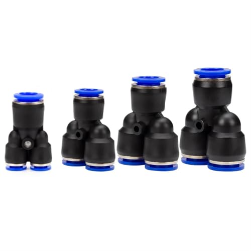 EWWFGUR 50 Uds 100 uds/Paquete lotes Accesorios Neumáticos PY PW Conexión de Aire Tipo Y de 3 vías for Conectores de Empuje rápido de Tubo de 4mm 6mm 8mm 10mm 12mm(PY-6(100PCS))