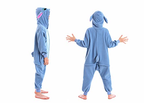 Canasour Kids Christmas Halloween Costumes Anime Cosplay Animal One Piece Onesie Pajamas 5T Girls Boys (5(95#), Blue) #TOP5