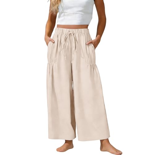 Pantalon Palazzo léger contre la chaleur avec sa taille élastique