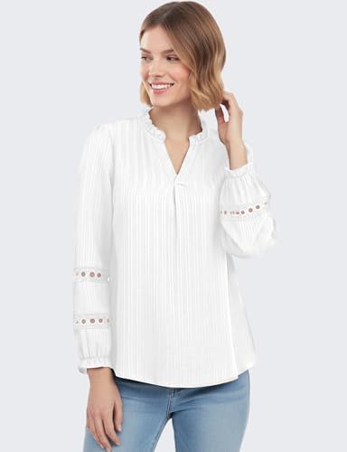 YOGINGO Women Dressy Casual Tops Long Sleeve Fall Blouses, Ruffle Business Shirts, V Neck Office Work Outfit 2026 - Image 3