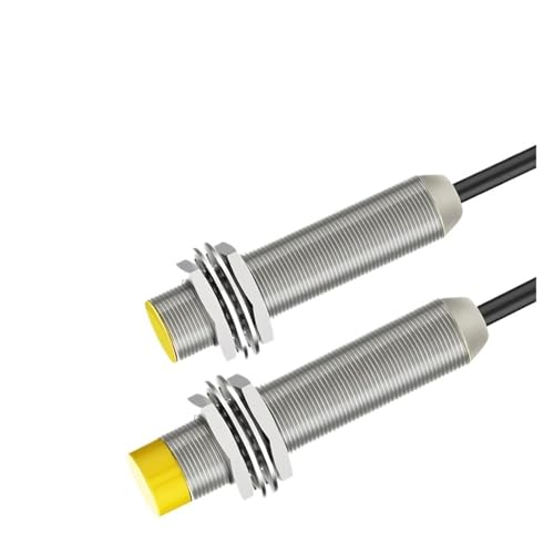 SHIHUANI 1pcs M12 Inductive Proximity switches,NPN PNP NO NC,3wire,DC10-30V,2m PVC Cable 2mm 4mm Flush Non-Flush Metal Detection(PNP NO 6mm Non-Flush)
