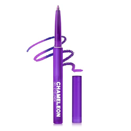 Erinde Lapiz de Ojos Camaleón Morado, Delineador de Ojos Waterproof, Alta Pigmentación Brillo, Duradero 24h & Resistente al Agua, Luminosidad Variable según el Ángulo #06
