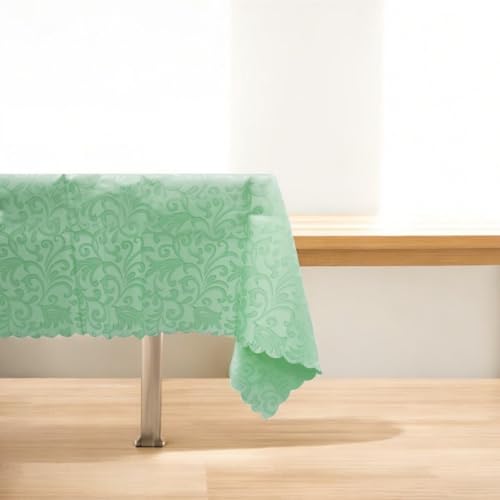 Super Mundo - Mantel Mesa Rectangular Antimanchas, Impermeable, Lavable, Poliéster 100% 140x180CM, Verde
