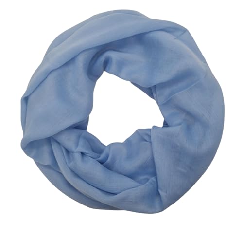 zarolo Damen Loop Schal Unifarben, leichter dünner Schlauchschal, Damen Halstuch Unifarben, Rundschal einfarbig aus leichet Viskose