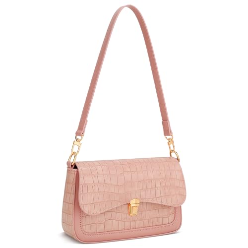 Image of KKXIU Small Shoulder Bag for Women Cute Hobo Handbags Mini Clutch Purses | Classic Trendy Retro Underarm Crossbody Bag with Detachable Straps, Zipper Closure