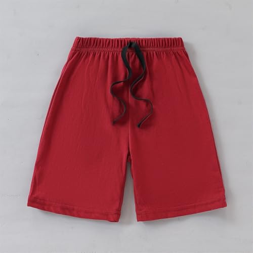 Image of Ayzozuy Boy Clothes Colorblock Top + Drawstring Waist Shorts 2 Pieces Kid Summer Outfits Set