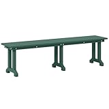 Costaelm Outdoor Benches Weatherproof, All Weather Resistant Park Bench Poly Lumber Backless Garden Bench Seat for Entryway Front Porch, Dark Green