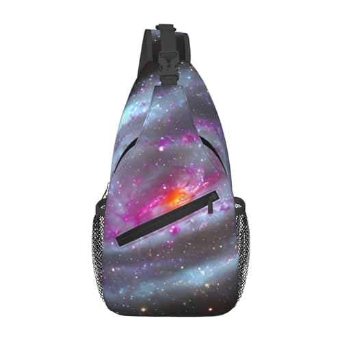 Morrales de senderismo color negro con estampado galaxia