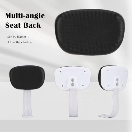 BWBIKE Bicycle Back Seat Cycling Bike Bicycle Mountain Bike PU Leather Soft Cushion Rear Rack Seat Children Seat with Backrest and Footrest, Black+Black - Image 3
