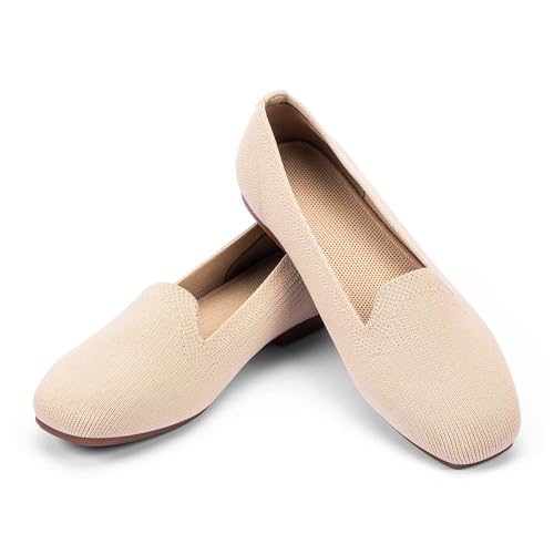 Image of Frank Mully Women's Loafer Flats Square Toe Comfortable Office Work Shoes, Cute Penny Loafer Slip On Walking Driving Shoes