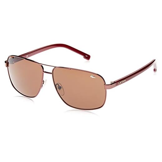 Lacoste Men's L162S Rectangular Sunglasses, Brown/Brown, 61 mm