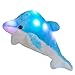 WEWILL LED Dolphin Stuffed Animal Night Light Colorful Glowing Dolphin Soft Plush Toys, Gift for Kids on Christmas Birthday Any Festivals, 18-Inch (Blue)