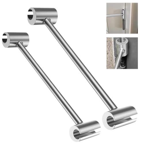 Lot de 2 outils de réglage de charnière de porte - Outil universel pour portes de sécurité incendie et de sécurité - Montage facile et ajustement précis (2, argenté)