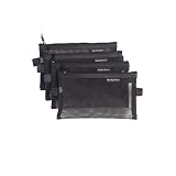 Zipper Pouch A6, 4 PCS, Mesh Bags Clear Zipper Pouch Small Organizer Bag Zipper Folder Bag Cosmetic