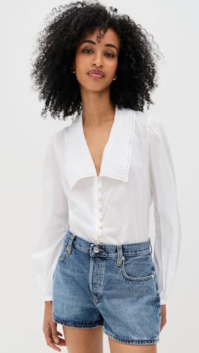 FRAME Women's The Eyelet Sailor Blouse2