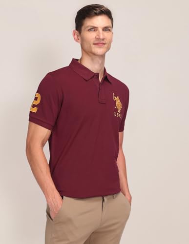 Image of U.S. POLO ASSN. Men's Printed Round Neck Half Sleeve Casual Cotton Regular 1665 T-Shirts (UDTSH2240)