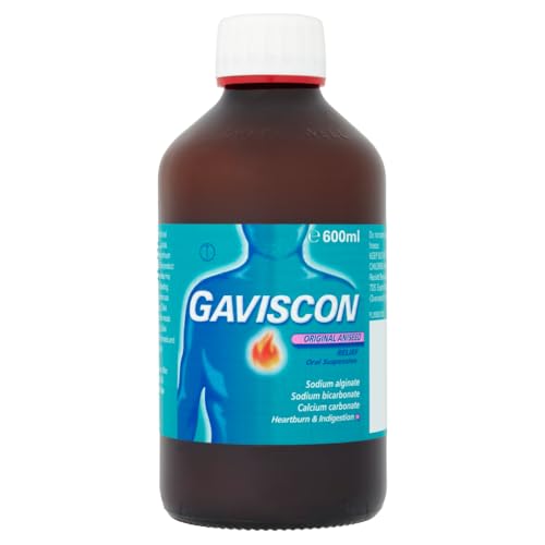 Gaviscon Liquid Aniseed 600 ml - Fast-Acting Heartburn, Indigestion, GERD, Stomach Pain, Acid, Dual Relief Antacid for Digestion & Nausea
