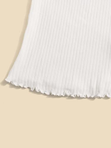 SHENHE Girl's Short Sleeve Ribbed Knit Lettuce Trim Crewneck T Shirt Tee Tops3