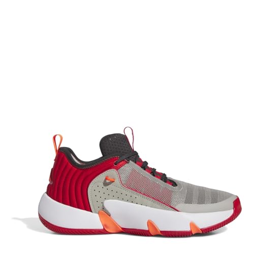 adidas Trae Unlimited Shoes, Scarpe da Basket Unisex-Adulto, Metal Grey/Carbon/Better Scarlet, 44 EU