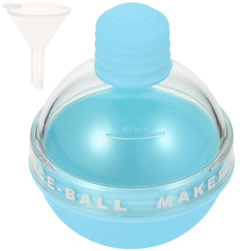 TOVINANNA Molde de Hielo Esférico Práctico para Cócteles y Whisky Juego de 2 Moldes para Bolas de Hielo con Embudo Color Azul Claro Apto para Congelador y Preparación Casera